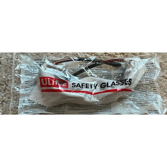 New Uline Redhawk Safety Glasses w/Clear Lens Red Frame - Picture 4 of 5